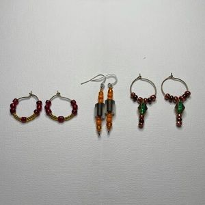 3 Pairs of Miscellaneous Hand-crafted Earrings